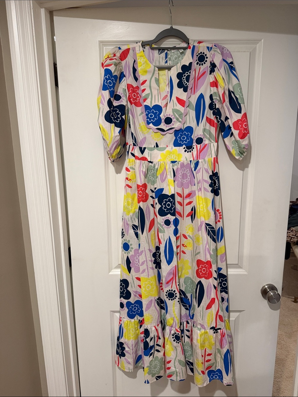 Karlie White Maxi Dress with Multicolor Floral Print